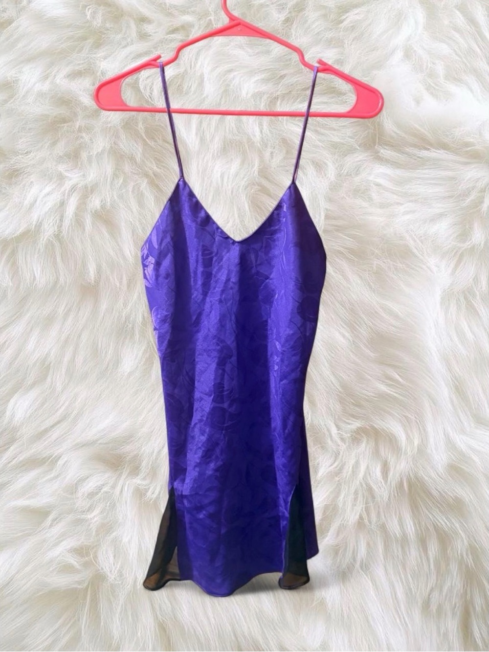Victoria's Secret Purple Satin Slip Dress Tank with Spaghetti Straps